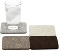 Graf Lantz - Bierfilzl Merino Wool Square Coasters Set of 4 - Earth (4"x4"x5mm) - Absorbs 30% of Weight - Natural German Wool - Heat Resistant, Sustainable, Reusable - Home Decor, Coffee Table Decor by GrafLantz
