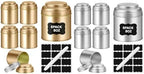 TRISCO Tea Tin with Airtight Double Lids for Loose Leaf Tea Storage, 8 Fl Oz Kitchen Small Tin Can and Tea Canister for Tea Coffee Sugar Candy Spices Christmas Gift, 6PCS Silver + 6PCS Gold by TRISCO