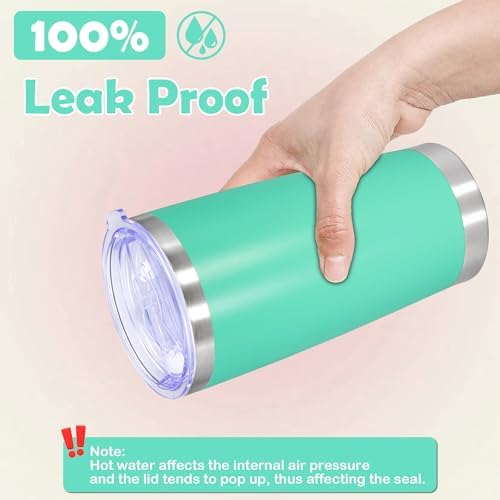 20oz Tumbler Stainless Steel Tumbler Coffee Tumbler with Lid Light Blue, 4P - Image 6