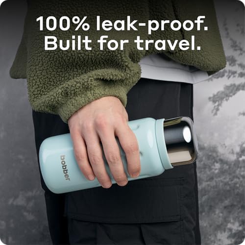 BOBBER 46 oz Stainless Steel Thermo Flask with Removable Tea Infuser & Cup – Keeps Hot 45 Hours, Cold 65 Hours – BPA-Free, Dishwasher Safe Water Bottle for Outdoor, Work, Home (Light Blue) - Image 3