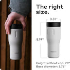 BOBBER 16 oz Stainless Steel Coffee Travel Mug – Leak-Proof, Spill Proof, Vacuum Insulated Coffee Tumbler for Car, Men – Dishwasher Safe Mug, Fits Car Cup Holder, Keeps Hot for 8 Hours (Sand Grey) - Image 5
