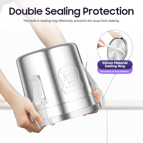 304 Stainless Steel Airtight Canister, 6L Canisters Container with Lids and Sturdy Locking Clamp,Bucket Food Storage Containers Airtight for Rice, Flour, Grain, Coffee Bean - Image 2