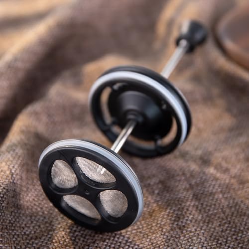 Titanium Water Bottle French Press Pot Milk Frother Coffee Cups Double Layer Thermal Insulation (lce flower) - Image 5