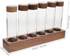 Coffee Bean Storage Tubes 6 Glass Bottles with Airtight Valve Design and Wooden Base Multifunctional Storage for Spices and Tea Leaves for Organizing Coffee Accessories - Image 2