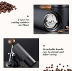 Manual Coffee Grinder Capacity 25 Grams, Stainless Steel Burrs - Wooden Handle, Burr Coffee Grinder for Home, Office, Camping, Hiking (Black) - Image 5