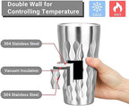 Stainless Steel Drinking Glasses, 19 oz Insulated Tumbler, 8 Pack Double Wall Unbreakable Stackable Water Tumblers Premium Insulated Metal Cup for Travel Camping Home Outdoor Gifts - Image 3
