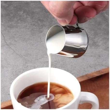 Milk Frother Cup,Coffee Jug,304 Stainless Steel Mini Milk Jugs Pointed Flower Jar Small Milk Jigger Coffee Tool Cups Pitcher(12.5ml Very Small) - Image 3