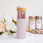 Pinky Up Dana Tea Infuser Mug with Strainer and Lid, Insulated Glass Tumbler for Home Office, Travel, Picnic, Camping, 16 oz, Set of 1, Purple - Image 6