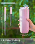 6 Pack 16 oz Insulated Coffee Tumblers, Travel Coffee Tumblers with Straw - Image 5