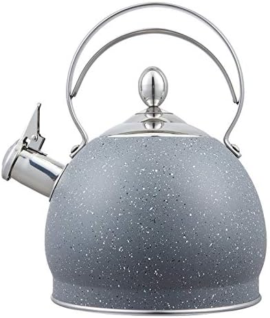 Creative Home 2.5 Qt. Stainless Steel Whistling Tea Kettle, Opaque Gray by LUXGRACE