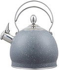 Creative Home 2.5 Qt. Stainless Steel Whistling Tea Kettle, Opaque Gray by LUXGRACE