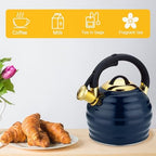 Tea Kettle for Stove Top Whistling Teapot, 3.2Q Tea Pot Stainless Steel Teakettle with Heat Proof Ergonomic Handle - Image 6