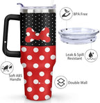 40 Oz Tumbler With Lid and Straw, Insulated Reusable Stainless Steel Travel Mug Keeps Drinks Cold & Hot Leak Proof Tumbler for Water, Coffee or Iced Tea, Female Mouse 40 oz - Image 2