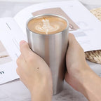 Beasea Stainless Steel Cups 19 oz, 8 Pack Large 18.6oz 550ml Stainless Steel Water Drinking Tumbler Stackable Double Wall Insulated Metal Pint Glasses Tin Cups for Home Party Camping - Image 7