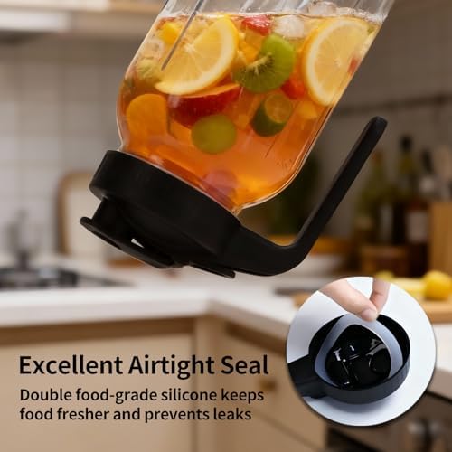 Messbecher aus Glas – Kaffeekanne mit Filter – Saftflasche mit Griff – Getränkeflasche - Image 3