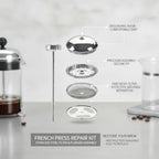 Stainless Steel French Press Replacement Filter & Plunger Assembly - Repair Kit for Standard Coffee Makers - Image 5
