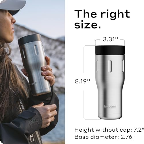 BOBBER - 16 Oz Vacuum Insulated Stainless Steel Portable Travel Coffee Mug With 100% Leakproof Locked Lid (Matte) - Image 5