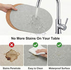 Premium Oval Faux Leather Placemat & Coaster Set with Innovative Cork-Look Printed Base，4/6/8-Piece Sets & 8 Colors，Non-Slip Dining Table Mats for Kitchen Dining - Image 3