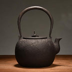 Cast Iron Teapot, Stovetop Safe Tea Kettle With handle, Asian Style Handmade Tea Pot For Home Camping Outdoor Use(1.2L, BlackF) by Unknown