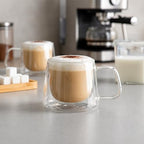 Restaurantware Glass Espresso Cups 12 Count 7 Ounces Borosilicate Double Wall Glass Coffee Mugs Insulated Clear Tea Drinkware for Hot or Cold Beverages - Image 3