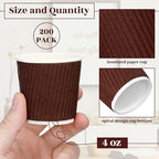 Yaomiao 200 Pcs 4 oz Disposable Espresso Coffee Cups, Coffee - Image 2