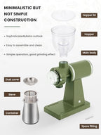 Huanyu 60mm Flat Burr Coffee Grinder, Retro Cream Green for Home Cafe - Image 5