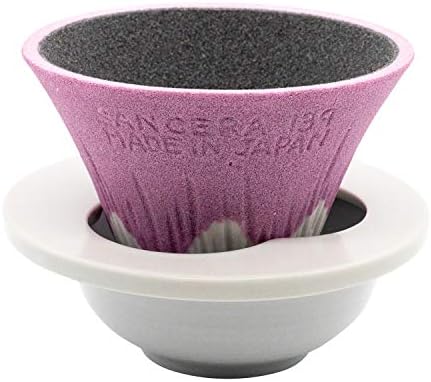COFIL FUJI Ceramic Coffee Filter Dripper with Dedicated Base and Saucer, Pink 1390400502 by Unknown