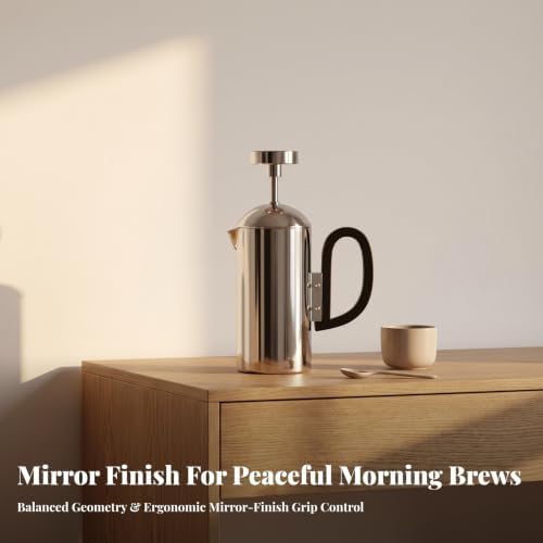 Minimalist Stainless Metal Carafe Figurine | Compact, Coffee Kettle Statue with D Shaped Handle, for Displaying, Silver, Kettle - Image 6