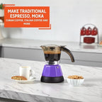 IMUSA 3 or 2 Cup Electric Espresso Maker with Cool-touch Handle, Purple - Image 6