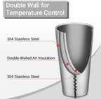 Beasea Stainless Steel Cups 19 oz, 6 Pack Large 18.6oz 550ml Stainless Steel Drinking Cups Water Tumbler Stackable Double Wall Insulated Individual Metal Pint Glasses Tin for Home Party Camping - Image 4