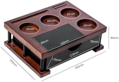 51-58mm Coffee Tamper Station Stand With Knock Box Wooden Coffee Organizer Box For Portafilter Tamper Distributor &Puck Screen(Double Layer) - Image 7