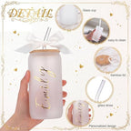 Skylety 6 Set Frosted Personalized Glass Cups with Name Stickers - Image 3