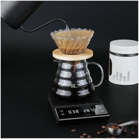 Digital Scale, Coffee Scale, Timer Function, Digital Display, Maximum Weighing 3kg, Accuracy 0.1g Food Kitchen Gram Weight Small Balance(Black) - Image 5