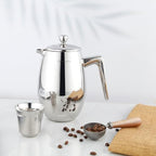 Easyworkz Nando French Press 34 oz, Bundled Stainless Steel Espresso Cup 2pcs Set Double Wall Insulated Metal Demitasse Cups 5 oz - Image 5