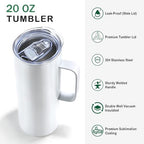 20 oz Sublimation Tumblers with Handle, 8 Pack - Image 2
