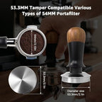 JURENGUDF Upgraded 53.3mm Calibrated Spring Tamper for 54mm Breville Portafilters - with 3 Pressure Options, Walnut Handle - Image 3