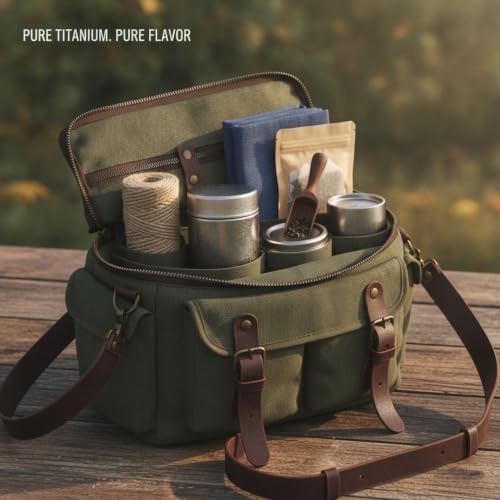 Pure Titanium Tea Canister, Metal Food Storage Container for Loose Leaf Tea and Tea Bags, 9.5 fl oz Jar for Home or Travel (1 PC) - Image 3