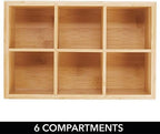 mDesign Bamboo Tea & Food Storage Organizer Container Box - Wooden Holder Case for Tea Bags, Coffee, Snacks, Sugar, Sweeteners, and Small Packets - Echo Collection - 2 Pack - Natural Wood - Image 5