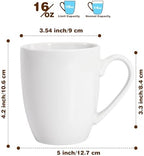 Large Ceramic Coffee Mugs Set of 6 16oz(475ml) Tea Cups Idea Gifts White - Image 2