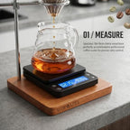 Pour Over Coffee Stand, Cherry Wood Base & Stainless Steel - Image 3