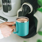 MEWAY 12oz Coffee Mug With Handle 8 Pack Bulk,Stainless Steel Insulated Travel Tumblers With Sliding Lid,Double Wall Vacuum Camping Cup for Hot & Cold Drinks Tea (Light Green,Set of 8) - Image 6
