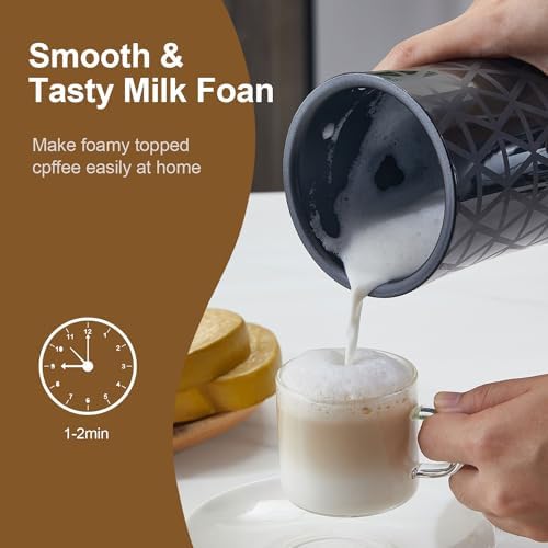 Electric Milk Frother,Automatic Hot & Cold Coffee Frother, 240ml Coffee Machine,for Coffee, Latte, Hot Chocolate Milk - Image 3