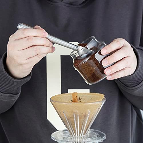 Easyworkz Stainless Steel Long Hollow Handle Coffee Scoop,7g Measuring Spoon, Brushed Silver, Bundled with Nando French Press 23 oz Double Wall Insulated Thermal Coffee Maker - Image 4
