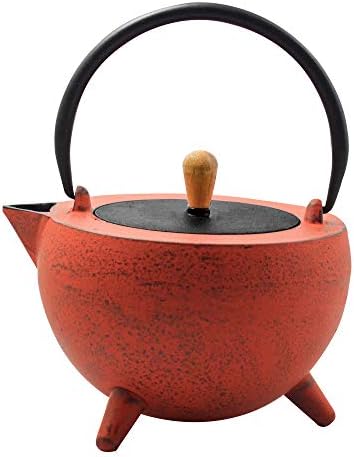 Frieling Pop Cast Iron Teapot with Stainless Steel Infuser, 34 Ounce, Red/Black by Frieling