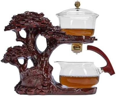 Zurucily Glass Teapot Set with Infuser Semi Automatic Tea Set Magic Teapot (Tree - red) by zurucily
