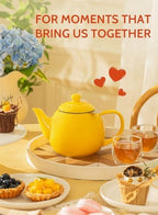 Sweese Teapot, Porcelain Tea Pot with Stainless Steel Infuser, Blooming & Loose Leaf Teapot - 27 ounce, Yellow - Image 6