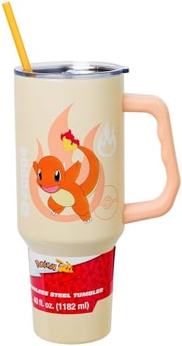Silver Buffalo Pokémon Charmander, Stainless Steel Tumbler, 40oz by SilverBuffalo