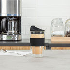 Restaurantware - Forma Professional 11.8 Ounce Insulated Travel Mugs, 10 Double Wall Coffee Mugs - Includes Lids And Sleeves, Reusable, Clear Borosilicate Glass Tumblers, Dishwashable, Microwavable - Image 6