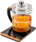 1.8L 800W Electric Glass Kettle Multi-Function Electric Tea Kettle Health Pot w/Filter & Steamed Eggs Holder 110V Temperature Control Tea Maker w/18 Smart Menu Anti-Dry Burn Protection by Unknown