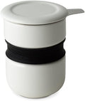 FORLIFE Curve Asian Style Tea Cup with Infuser and Lid 12 ounces, White by Unknown
